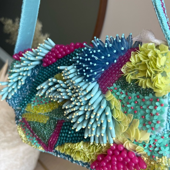 Viral Colorful Beaded Bag, NWT, Handcrafted In India